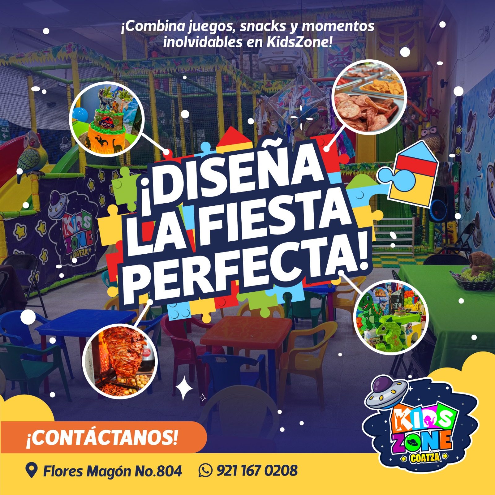 Diseña tu fiesta en Kids Zone Coatza